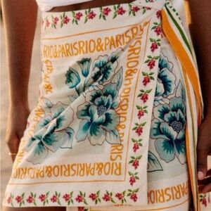 Commense Floral Print Asymmetrical Wrap Mini Skirt size medium